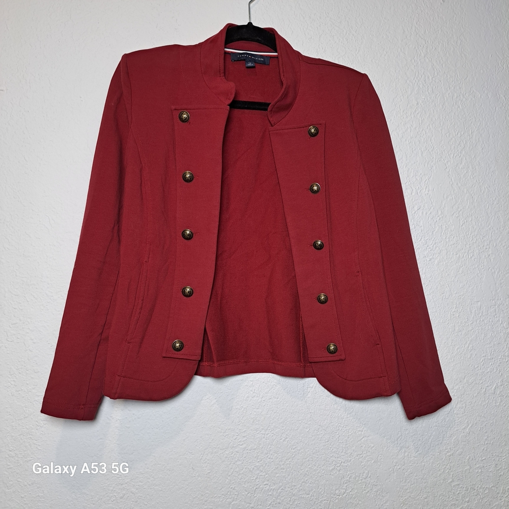 Tommy Hilfiger Women's Red Buttoned Blazer